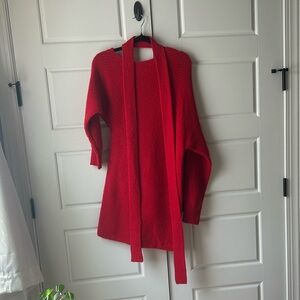 Festive Red Sweater Dress